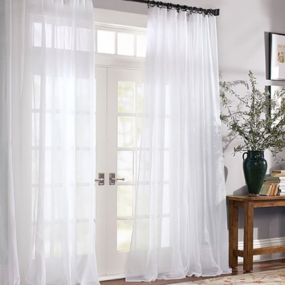 Pottery Barn Curtain Panel Sheers 108″Lx50″W White